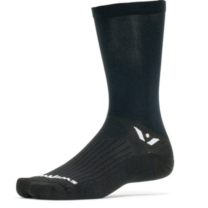 Swiftwick Unisex Aspire Cycling Socks 7” Cuff, Black