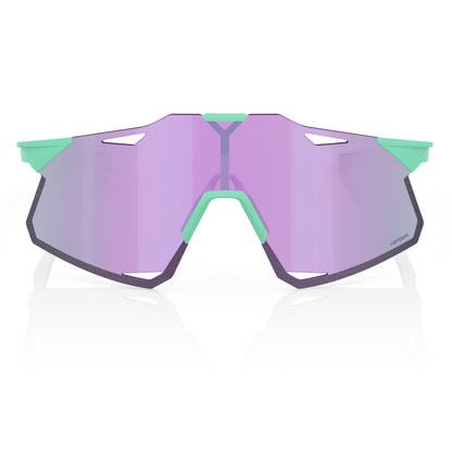 100% Hypercraft Cycling Sunglasses - Soft Tact Mint/HiPER Lavender Lens + Clear Lens