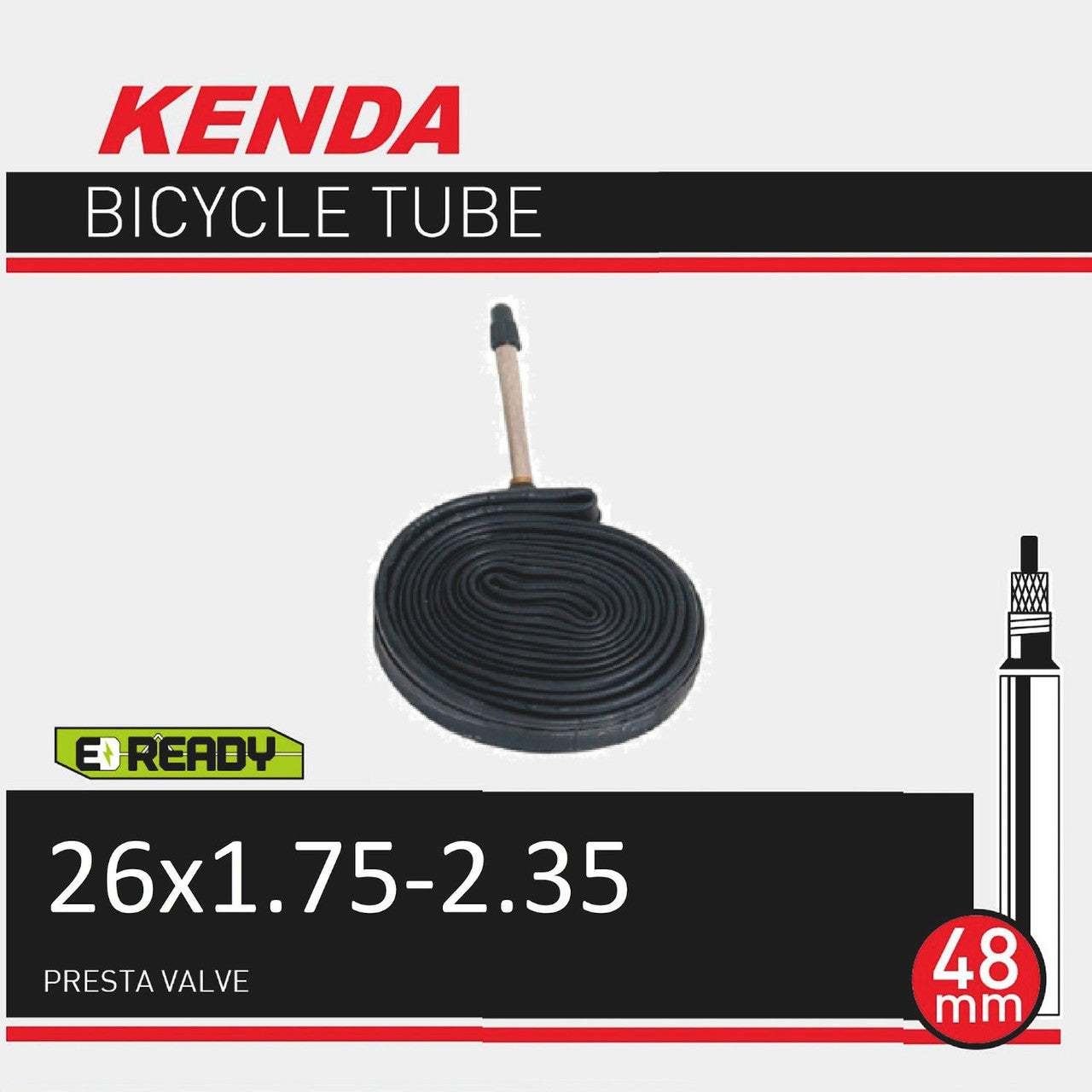 Kenda 26x1.75/2.35 Bicycle Inner Tube Presta Valve 48mm image 2