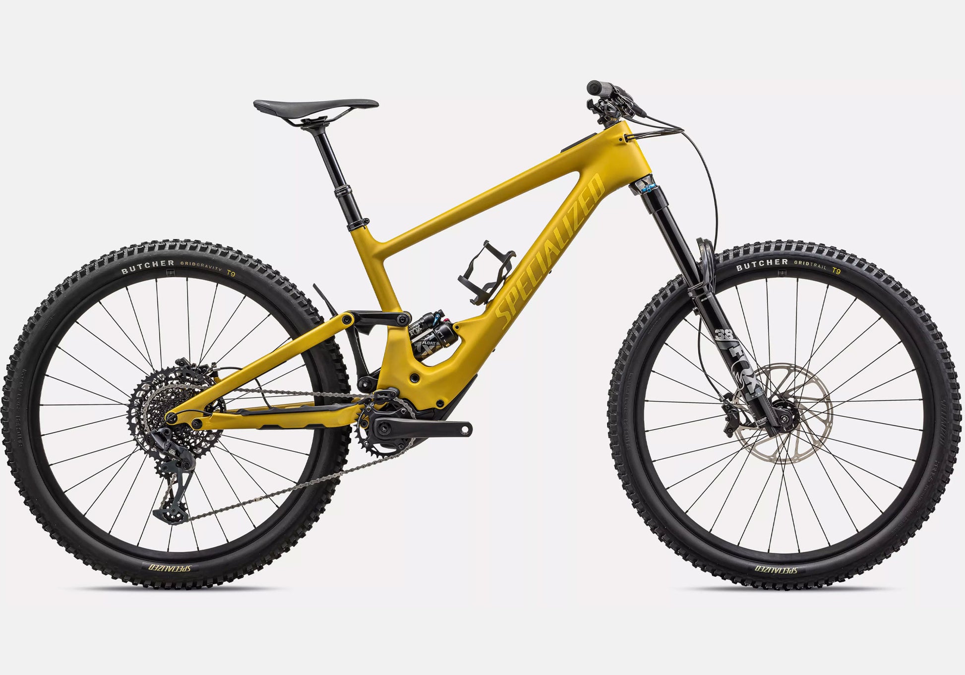 2024 Specialized Turbo Kenevo SL 2 Comp Unisex Electric Mountain Bike, Satin Metallic Sulphur side view