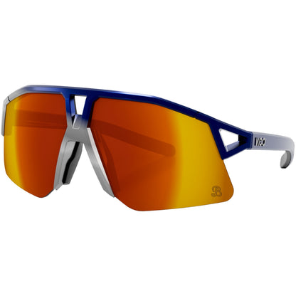 Koo Hype REd Bull Bora Unisex Cycling Sunglasses - Blue/Silver Frame with Light Red Mirror Lens image 1