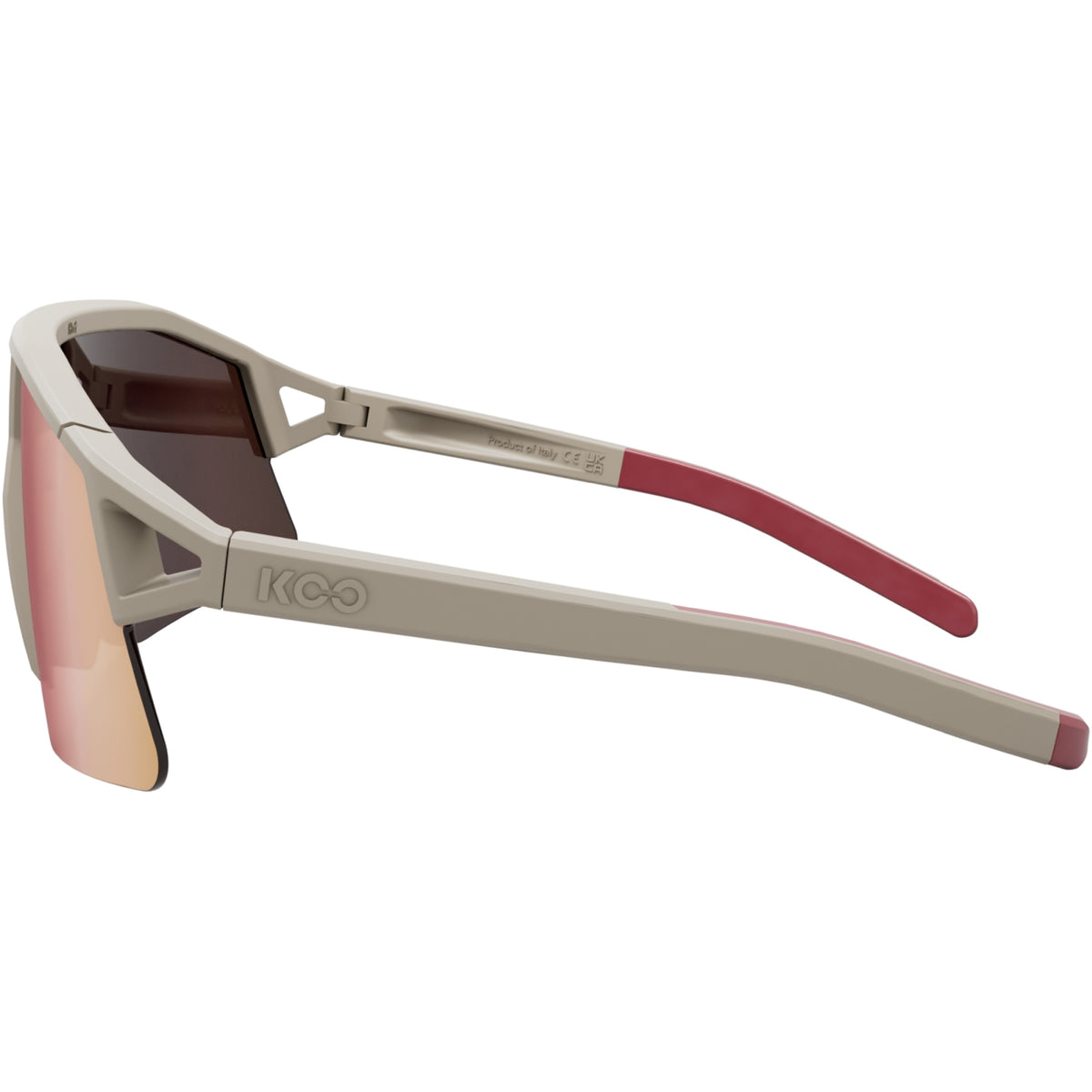 Koo Hype Strade Bianche Unisex Cycling Sunglasses - Dune Matt / Siena Red Mirror image 3