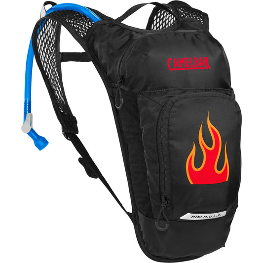 CamelBak Mini M.U.L.E 1.5 Litre Children's Hydration Pack - Black/Flames
