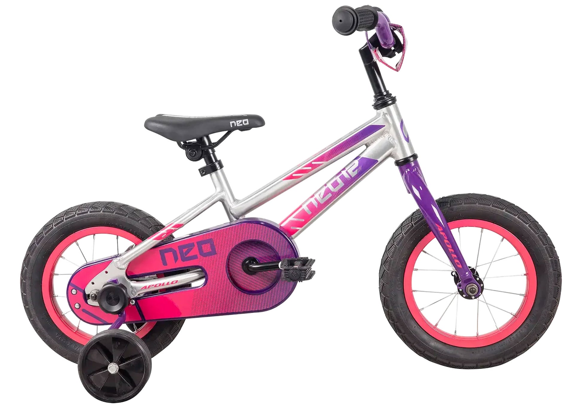 Neo+ 12 Single Speed Bike, Brushed Alloy / Purple, Navy Blue Fade - Rider Height: 85-102cm, Age: 2-4 Years