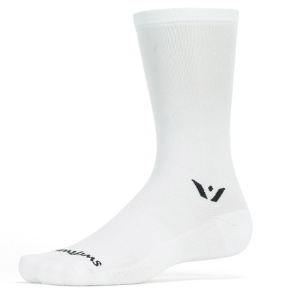 Swiftwick Unisex Aspire Cycling Socks 7” Cuff, White