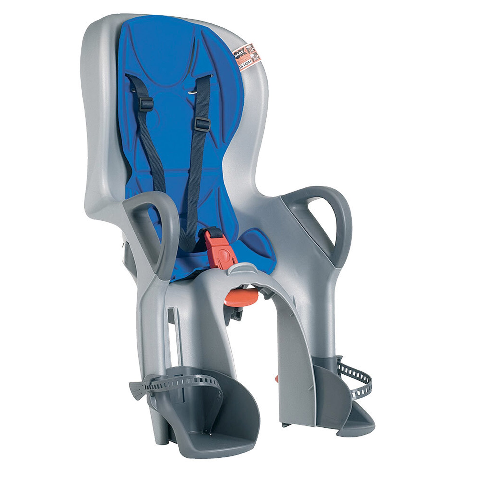 OK Baby 10+ Child Seat with seat post mounting bracket, Silver/Blue