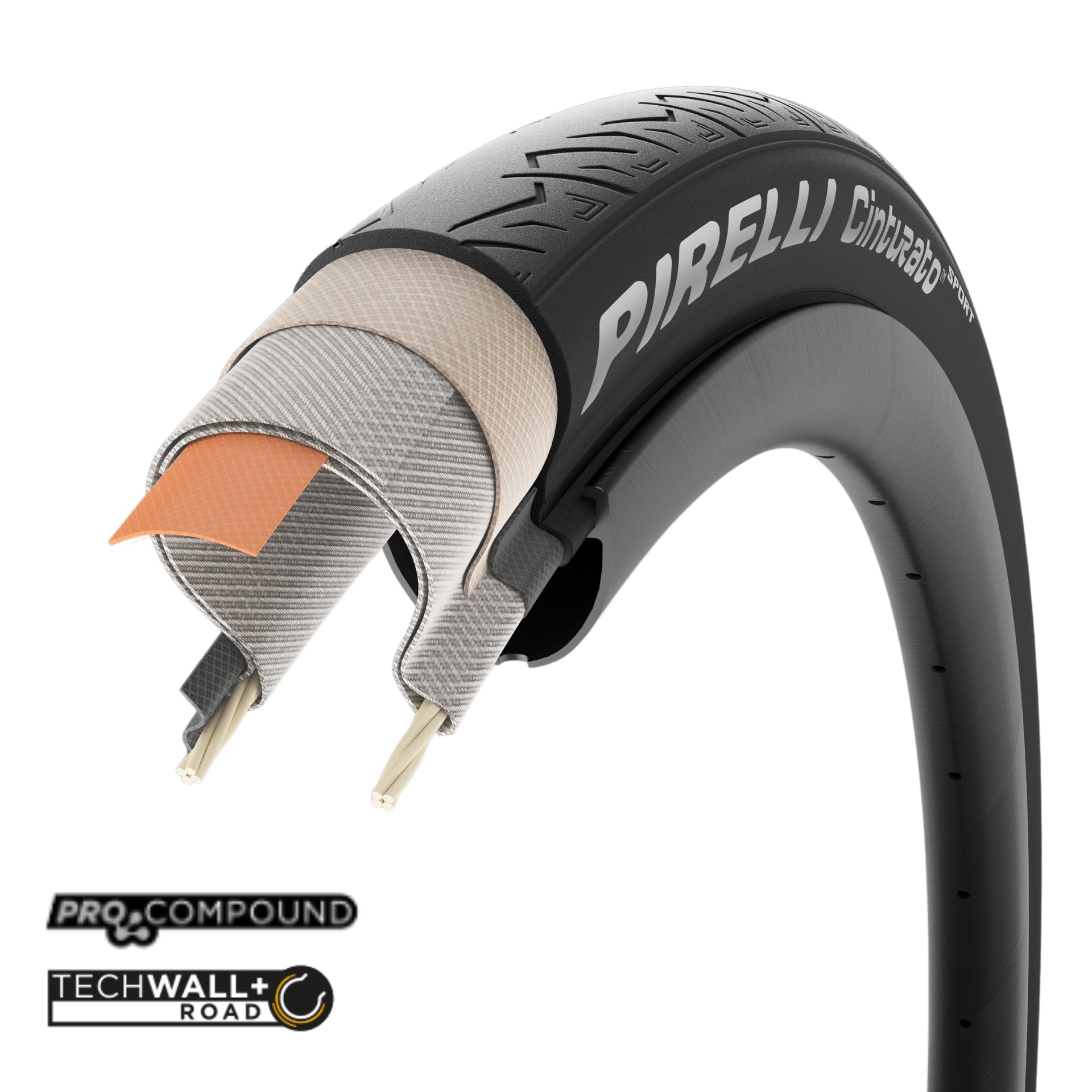 Pirelli Cinturato Sport Clincher Bicycle Tyre Black 700C 4436500,4436400,4436700,4436600 image 1