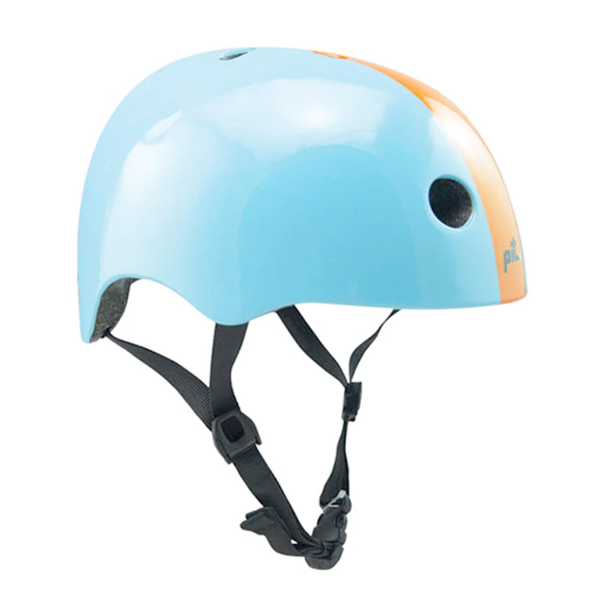 Pit Urban Bike & Skate Helmet, Gloss Sky Blue/Gloss Orange
