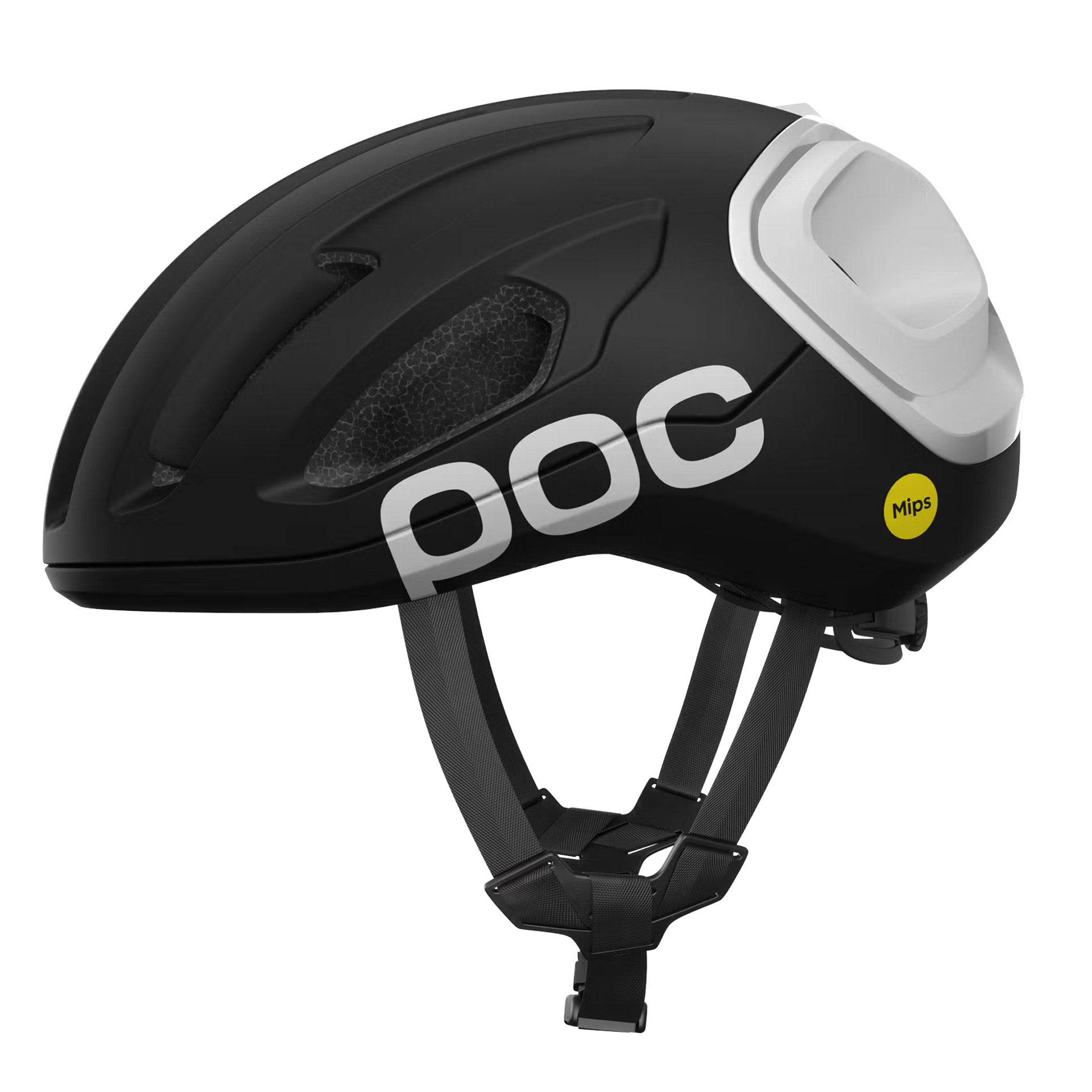 Poc Amidal Unisex Road Cycling Helmet, Uranium Black Matt/Hydrogen White image 2