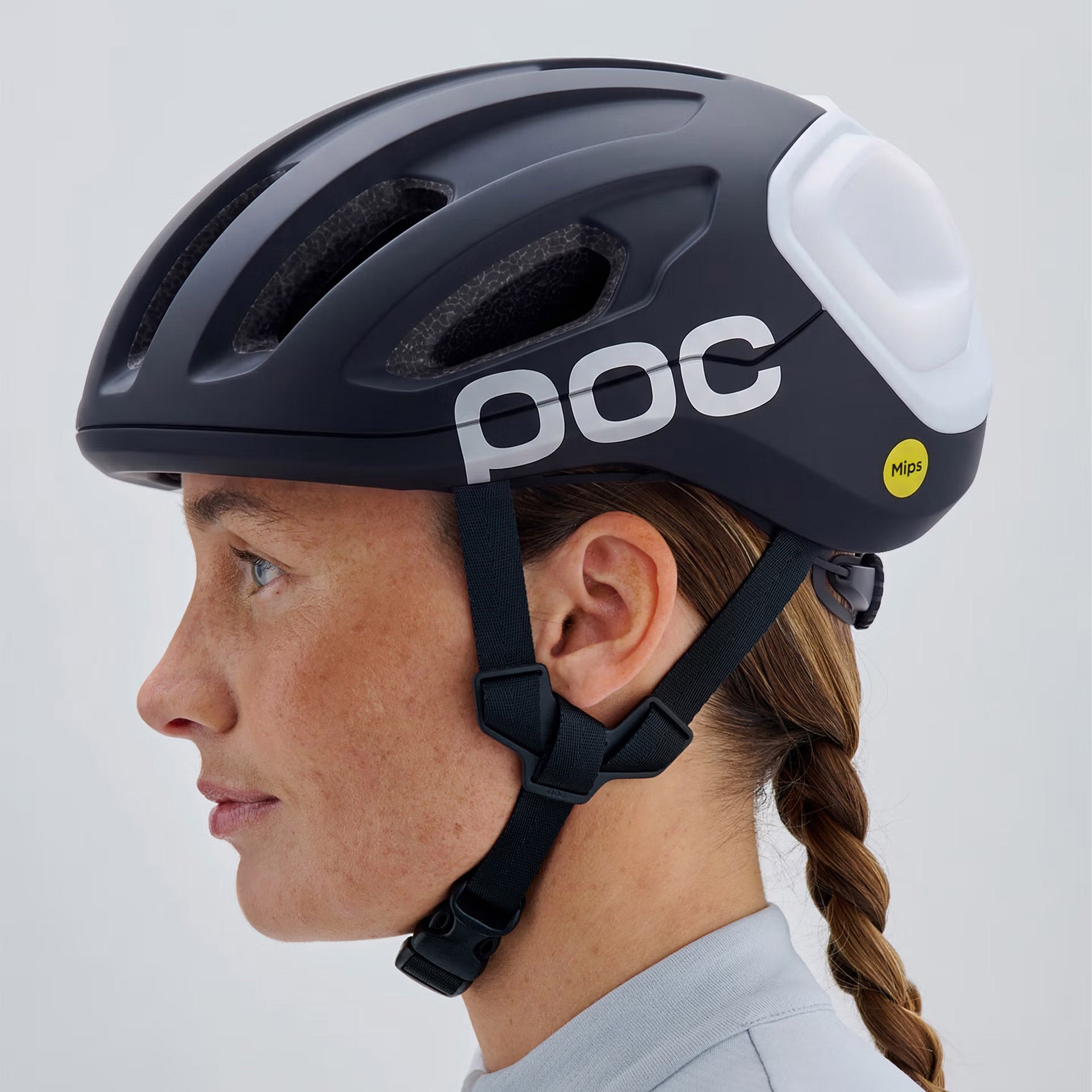 Poc Amidal Unisex Road Cycling Helmet, Uranium Black Matt/Hydrogen White image 5