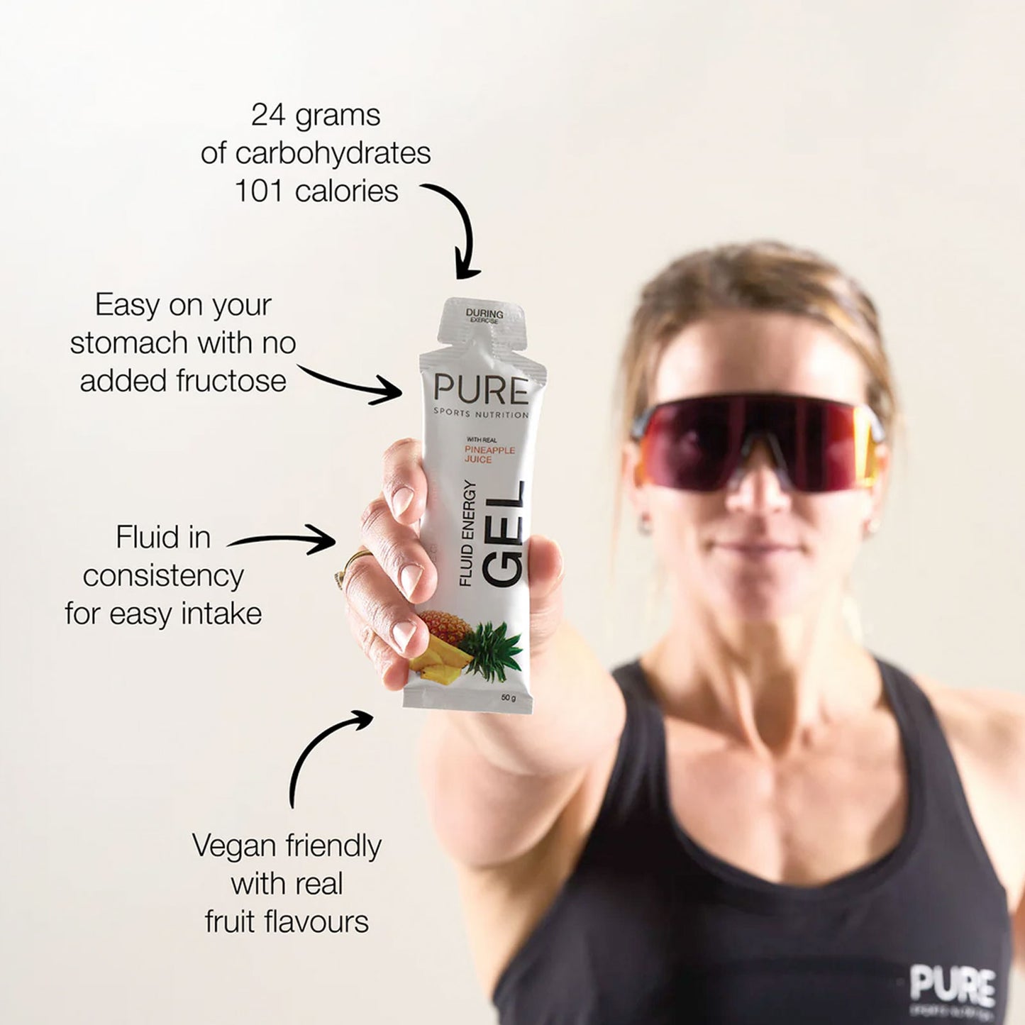 Pure Fluid Energy Gel Peach - 50g advantages