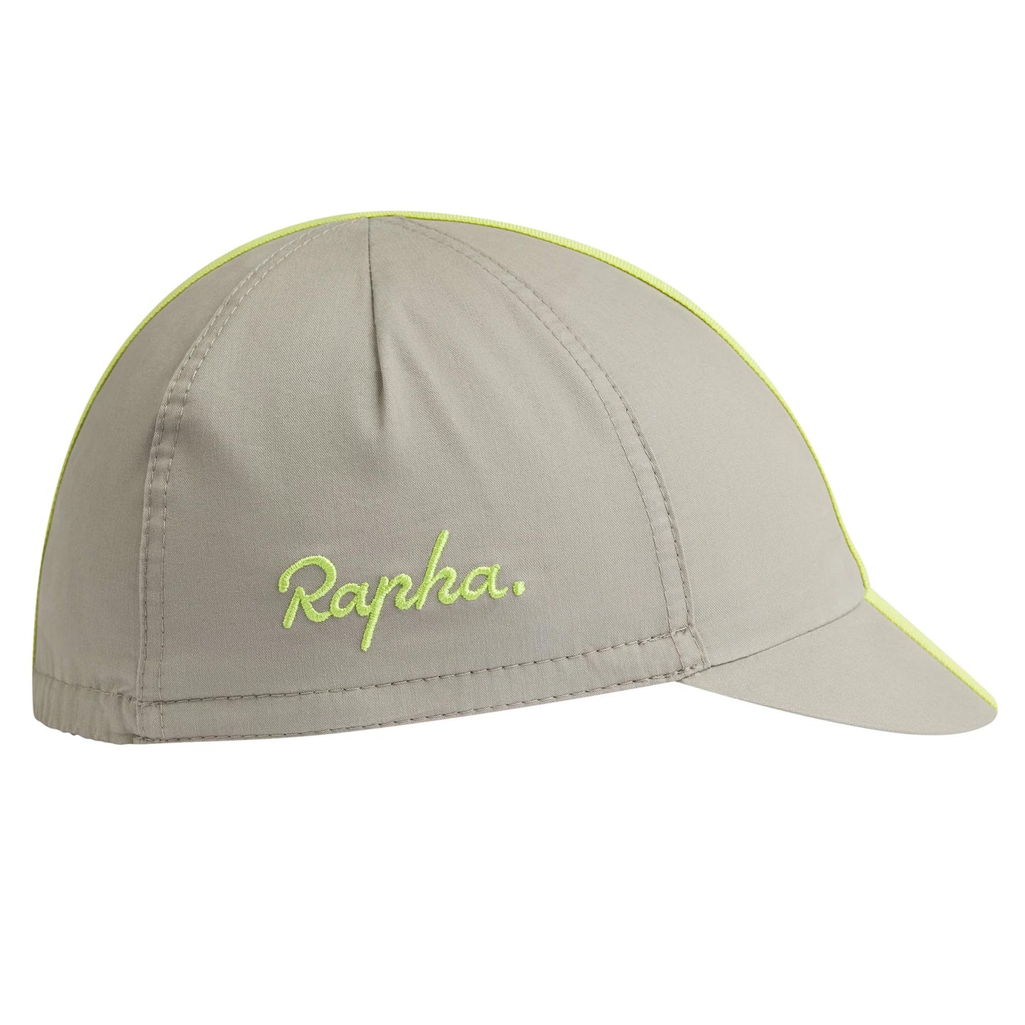 Rapha Cap II Cotton Cycling Cap - Rock Ridge/Wild Lime Side-1