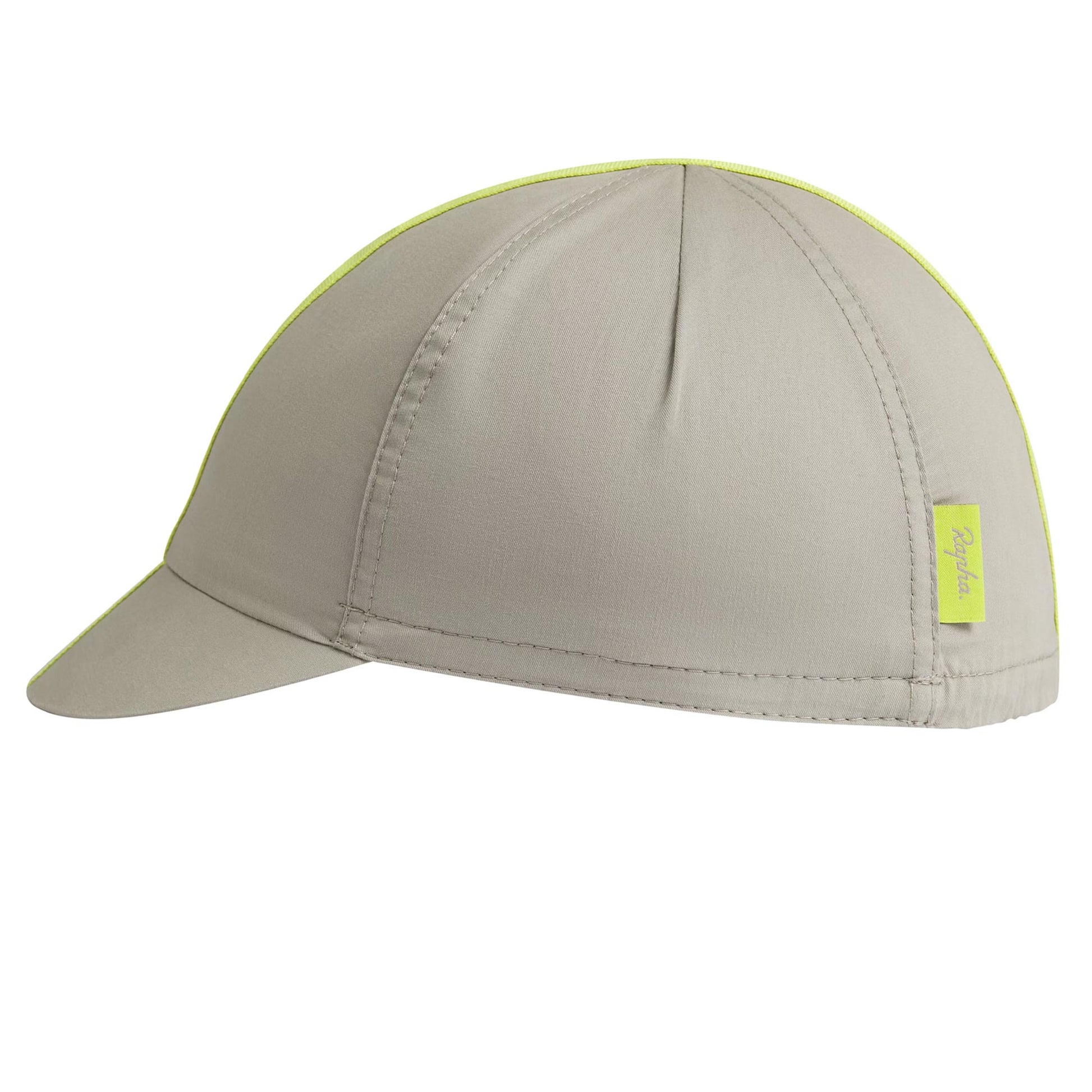 Rapha Cap II Cotton Cycling Cap - Rock Ridge/Wild Lime Side 2