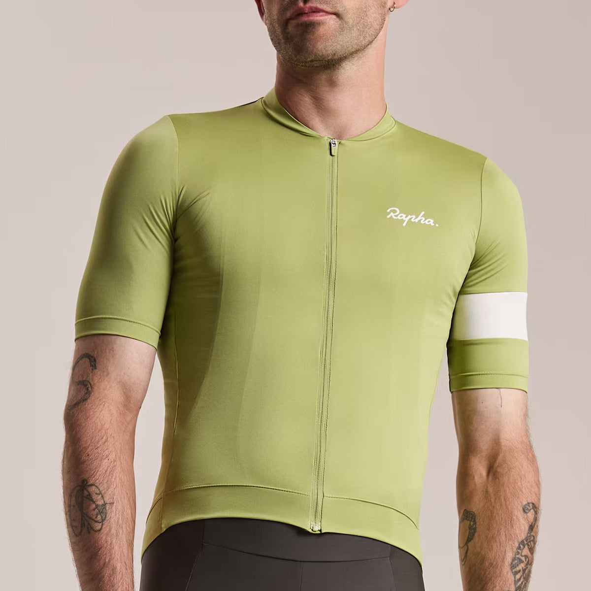 Rapha Men's Core Short Sleeve Cycling Jersey - Fern/White image 3