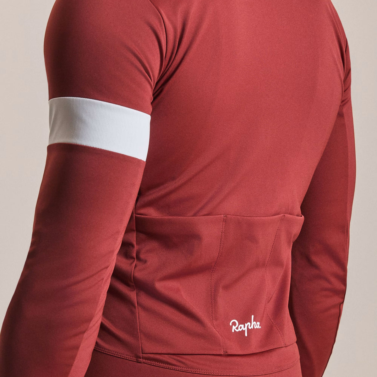 Rapha Men's Core Long Sleeve Thermal Cycling Jersey - Brick/White image 4