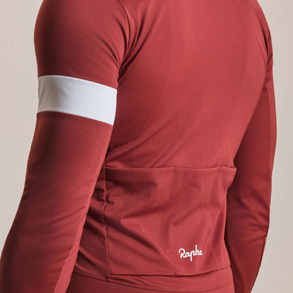 Rapha Men's Core Long Sleeve Thermal Cycling Jersey - Brick/White image 4