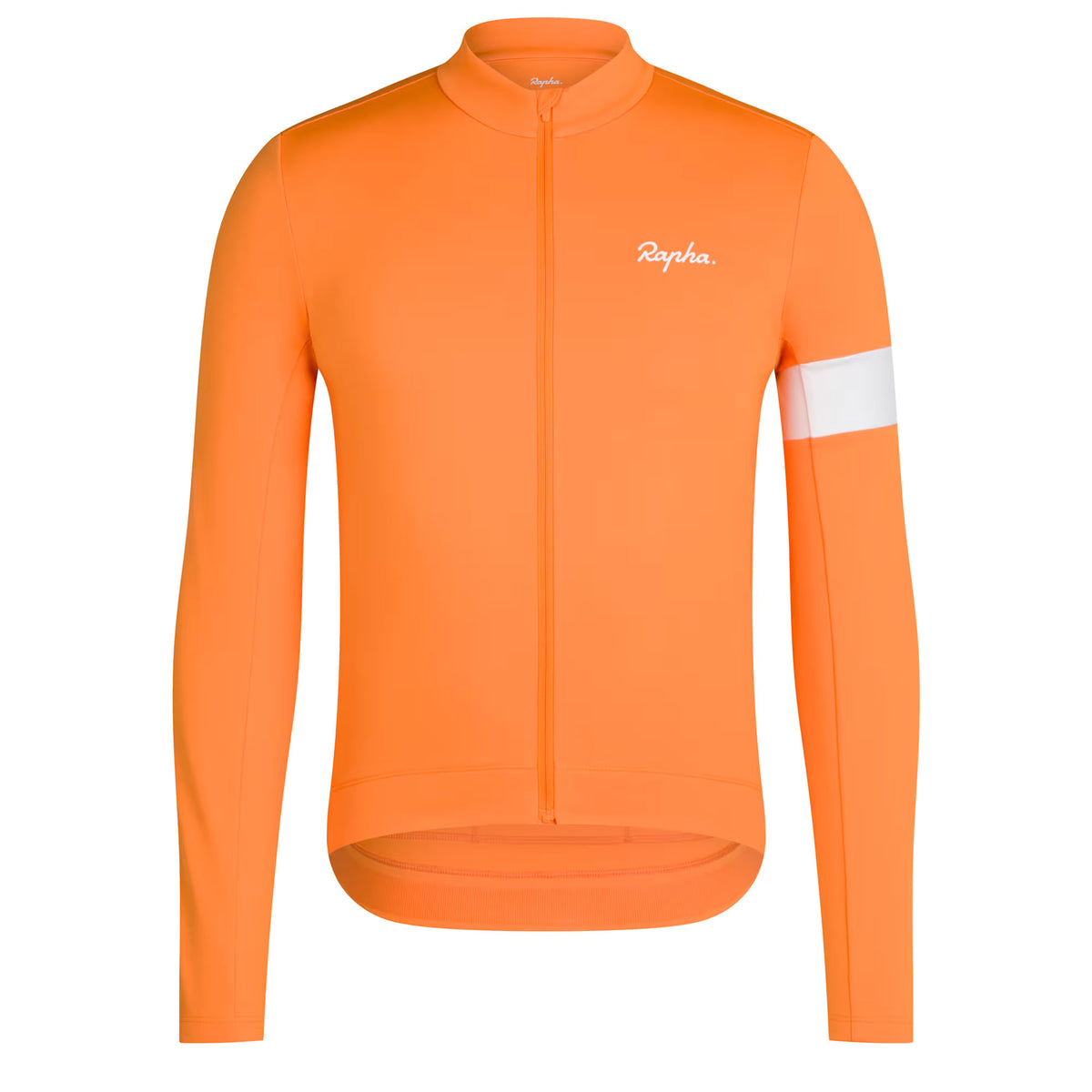 Rapha Men's Core Long SleeveThermal Cycling Jersey - Orange/White image 1