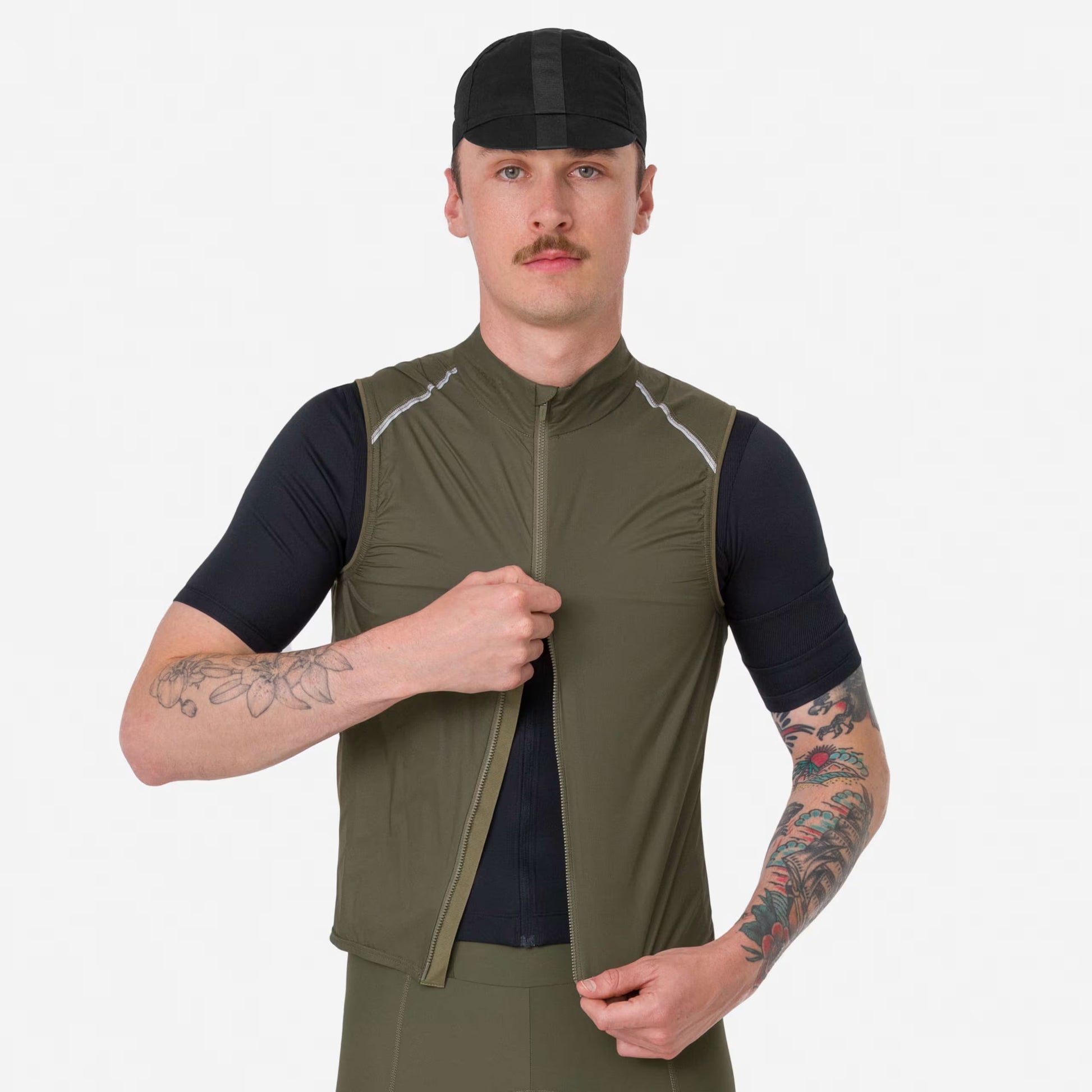 Rapha Men's Brevet Element Gilet, Kalamata / Deep Depths detail 2