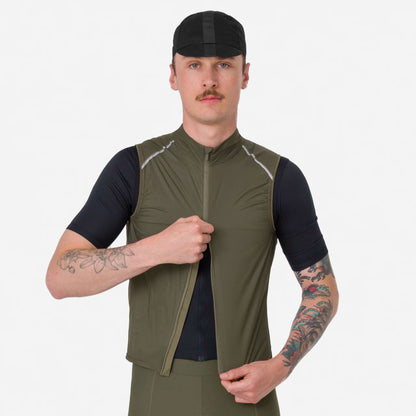 Rapha Men's Brevet Element Gilet, Kalamata / Deep Depths detail 2