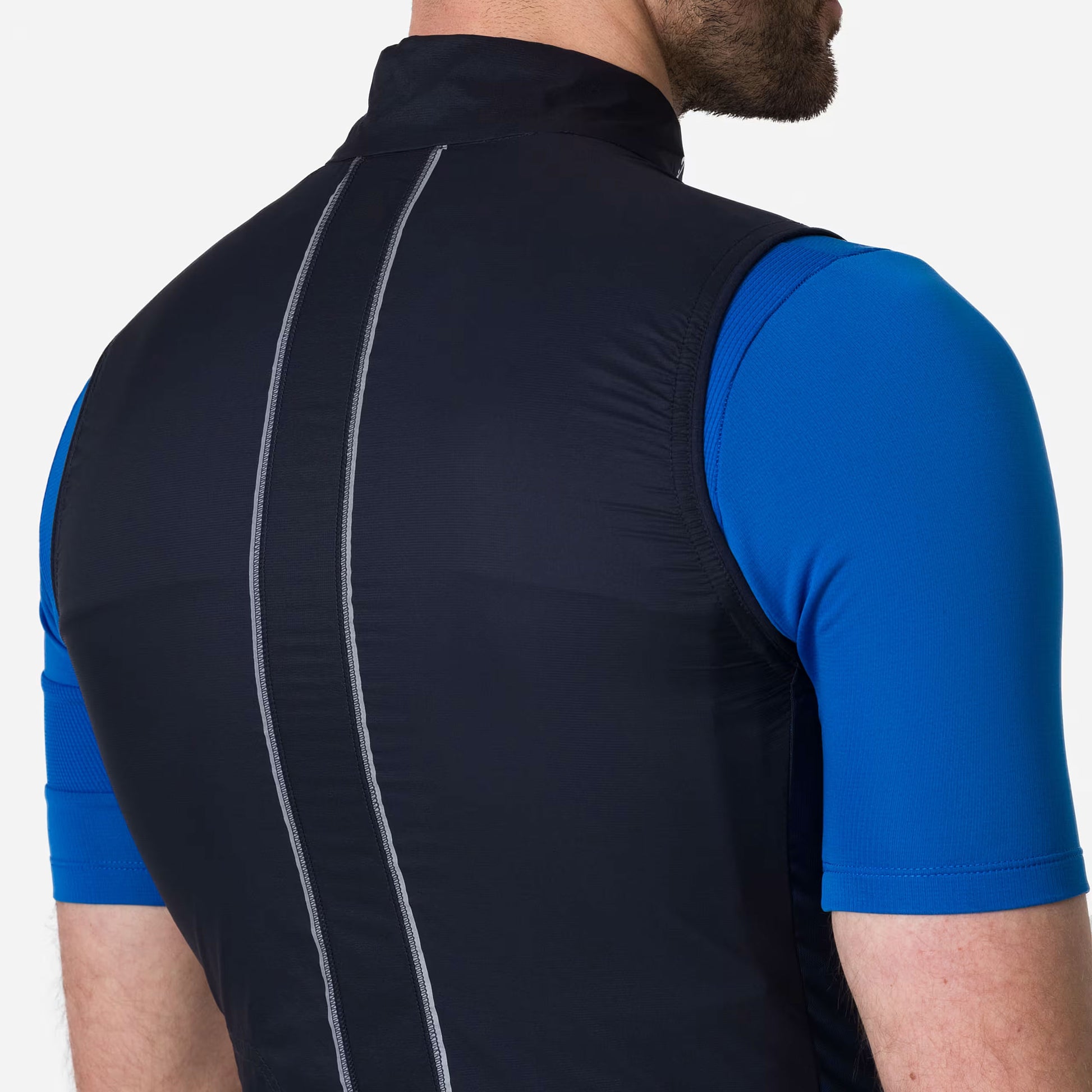 Rapha Men's Brevet Element Gilet, Dark Navy / White detail 2