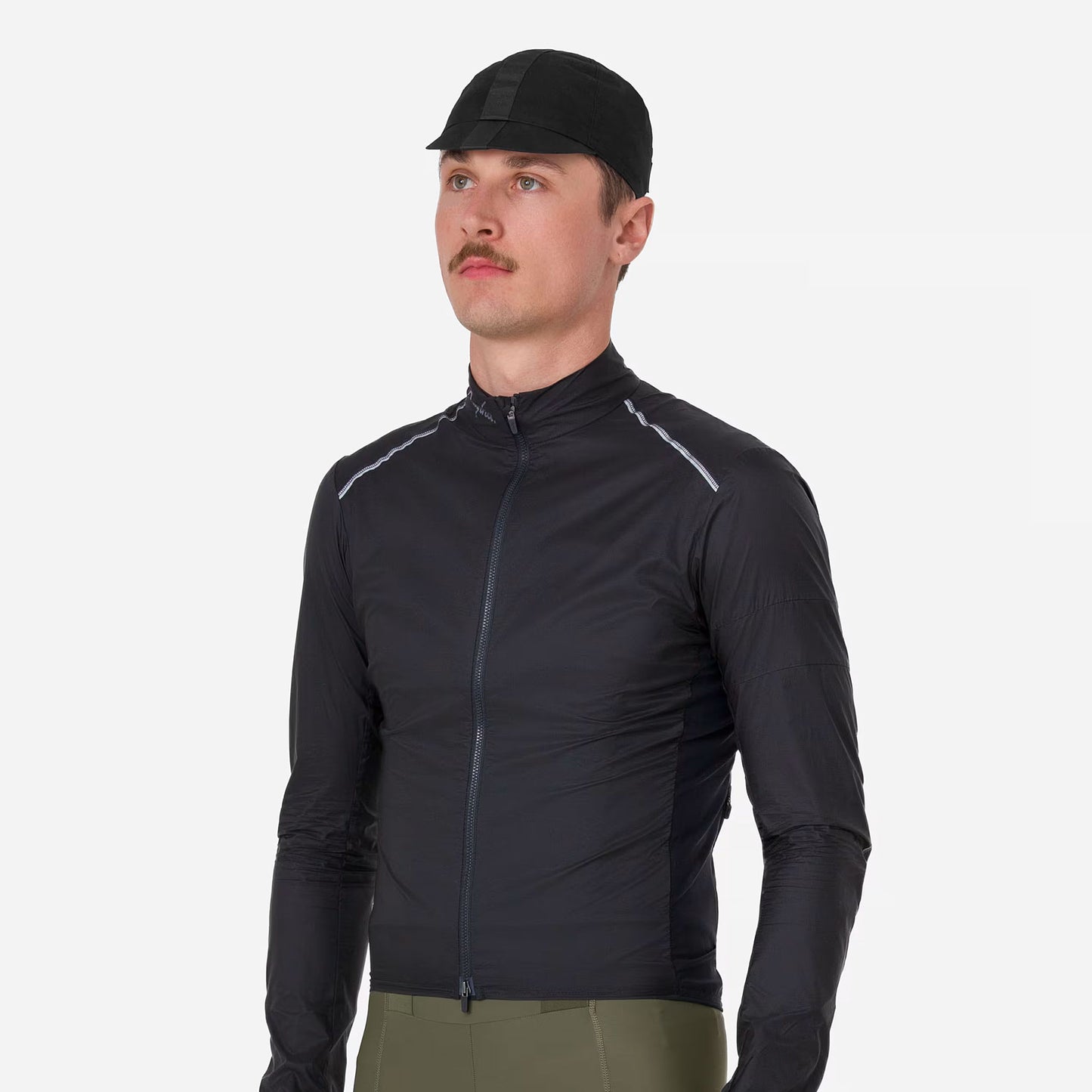 Rapha 2025 Men's Brevet Element Wind Jacket, Black/Grey Detail 1