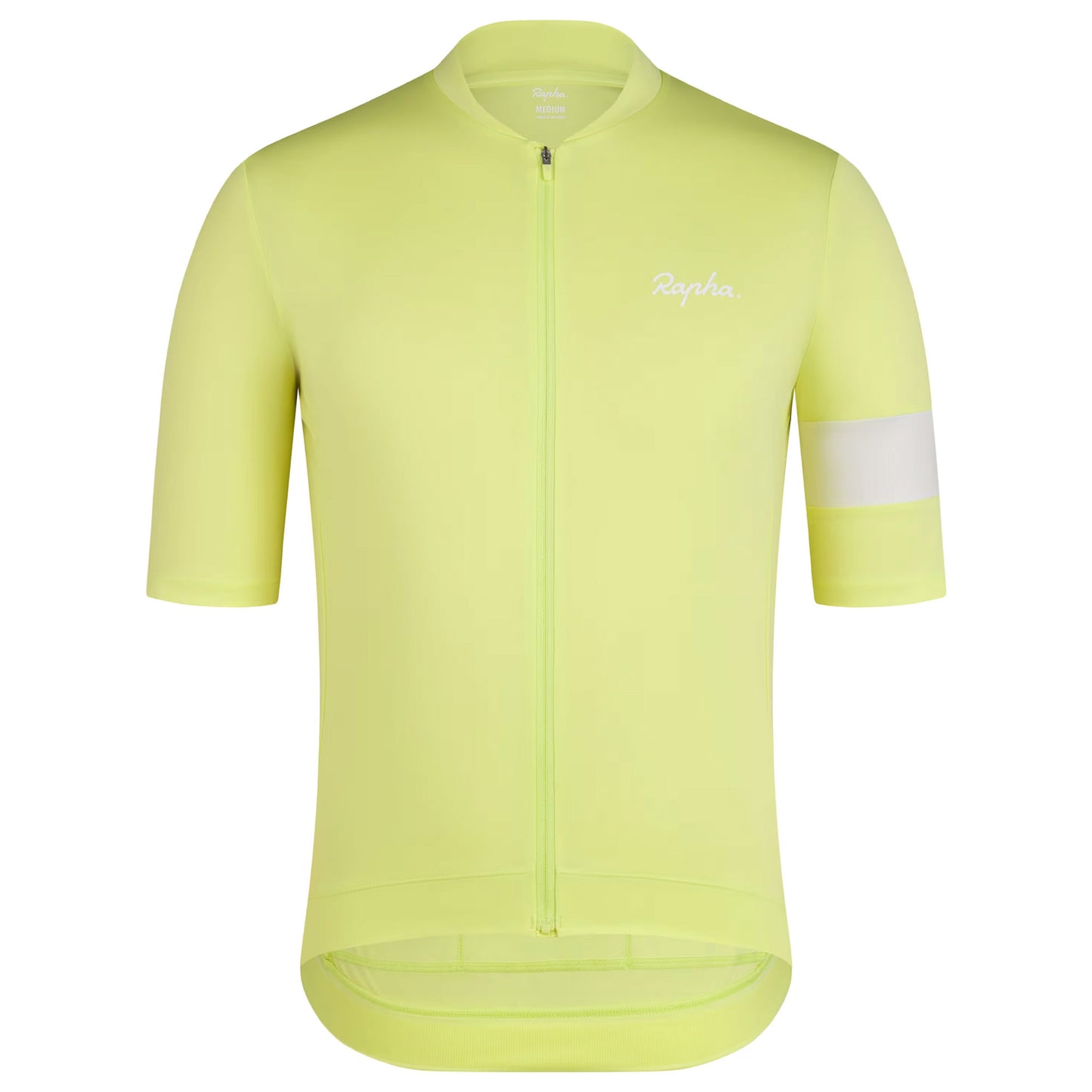 Rapha Men's Core Jersey Lime Green/White front