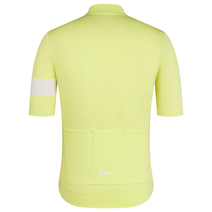 Rapha Men's Core Jersey Lime Green/White rear