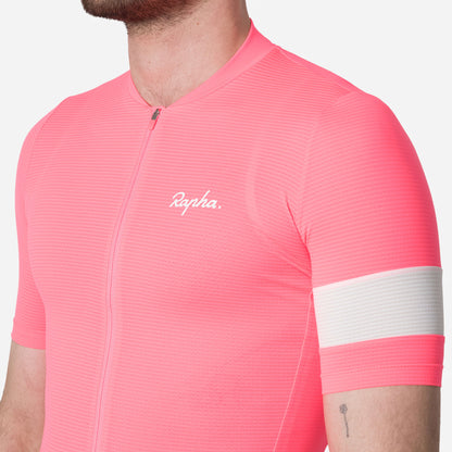 Rapha Men's Core Lightweight Jersey - High-Vis Pink detail 2