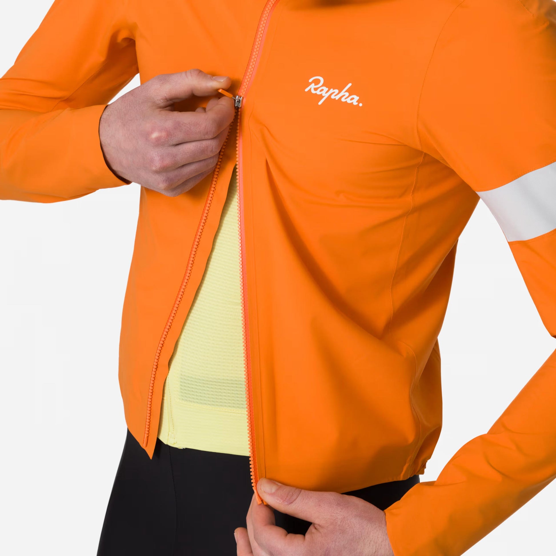 Rapha Men's Core Rain Jacket 2025 Bright Orange – woolyswheels