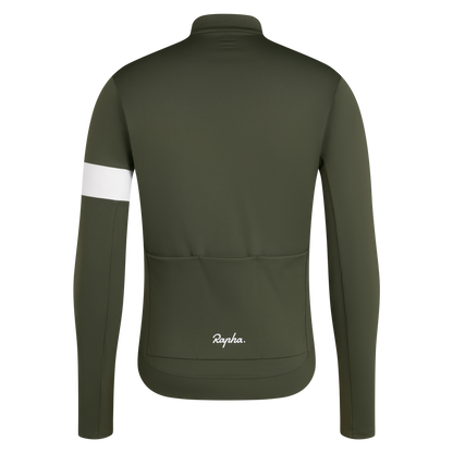 Rapha Men's Core Thermal Long Sleeve Jersey - Dark Green/White BNE01XXDDW image 2