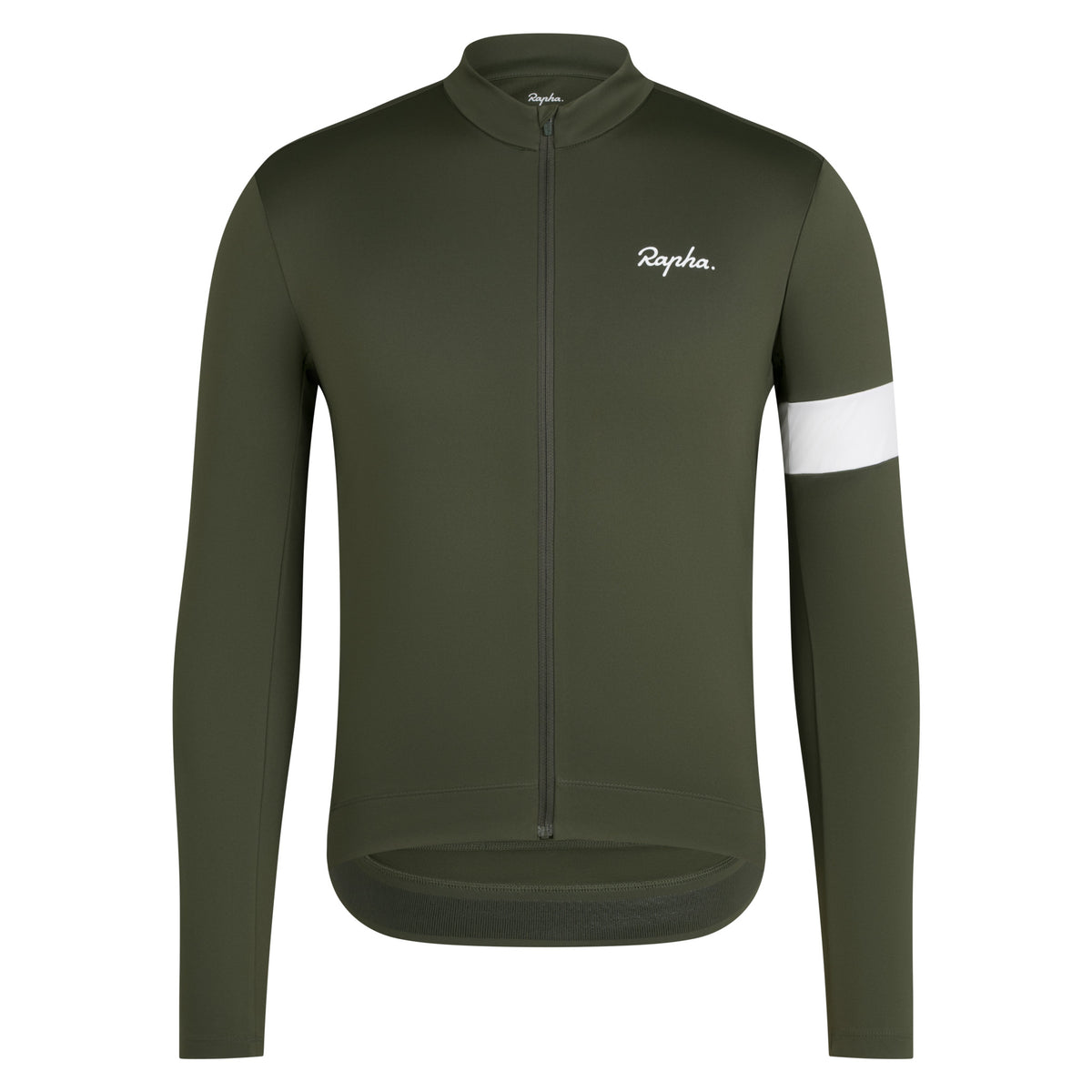 Rapha Men's Core Thermal Long Sleeve Jersey - Dark Green/White BNE01XXDDW image 1