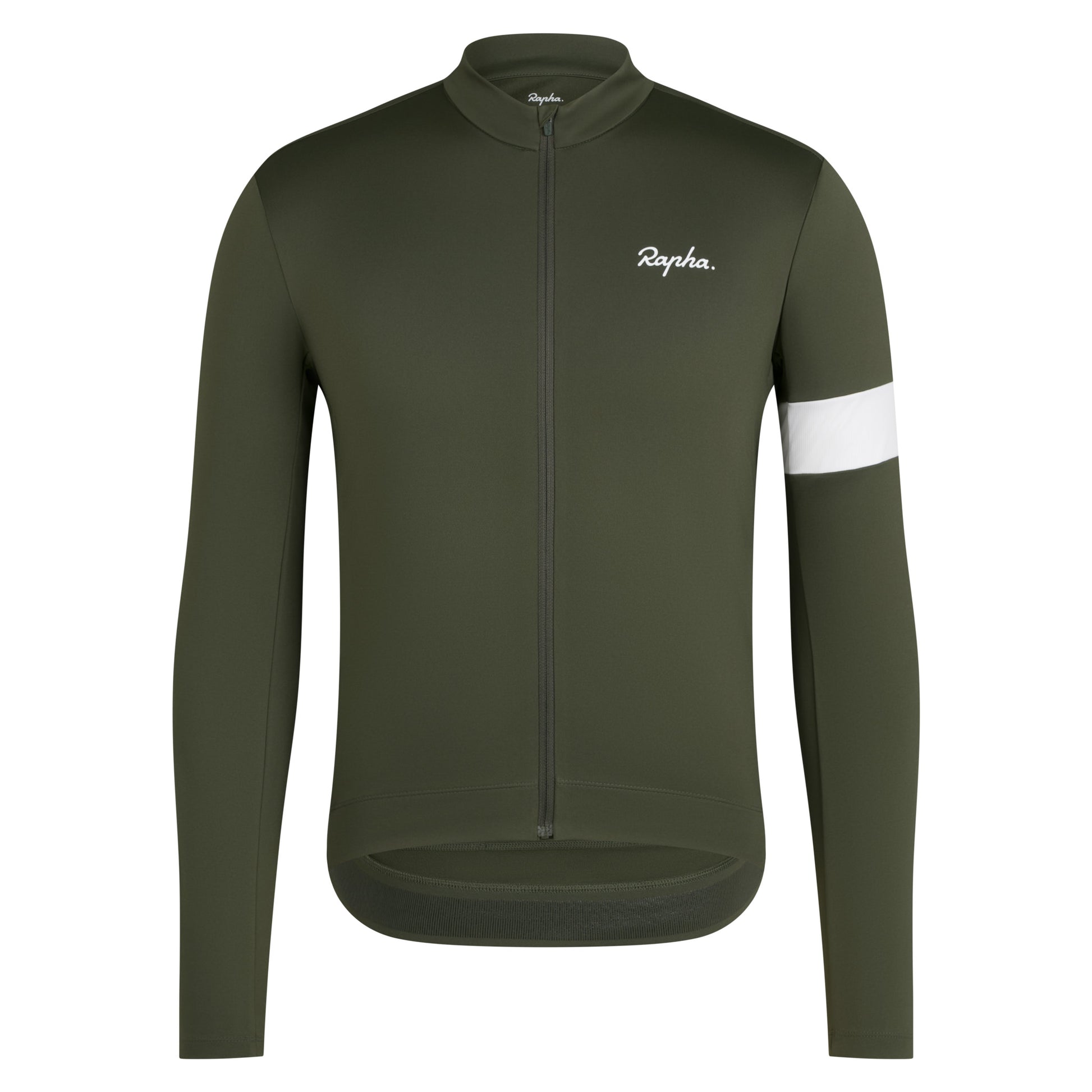 Rapha Men's Core Thermal Long Sleeve Jersey - Dark Green/White BNE01XXDDW image 1