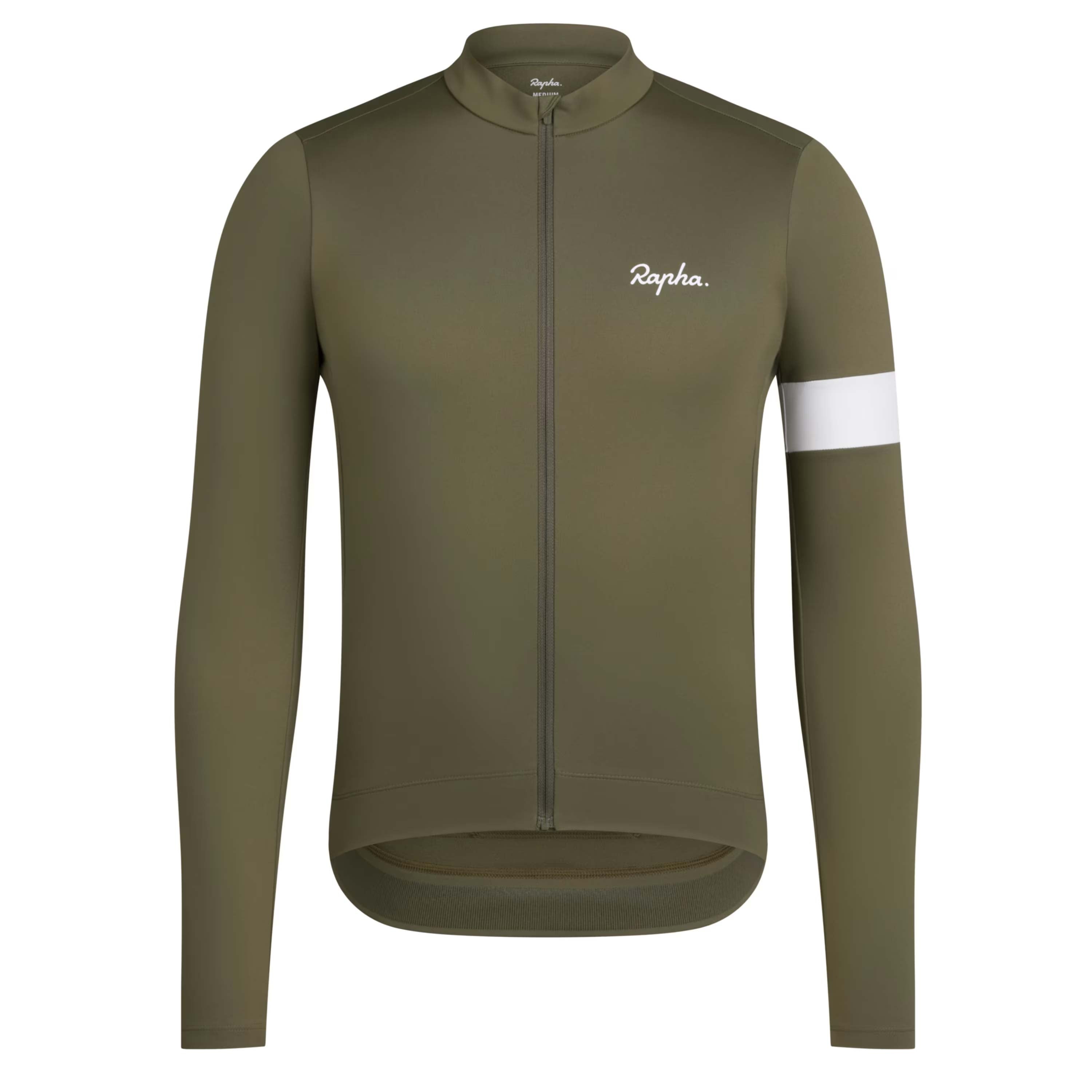 Rapha Men's Core Thermal Long Sleeve Jersey, Kalamata/White