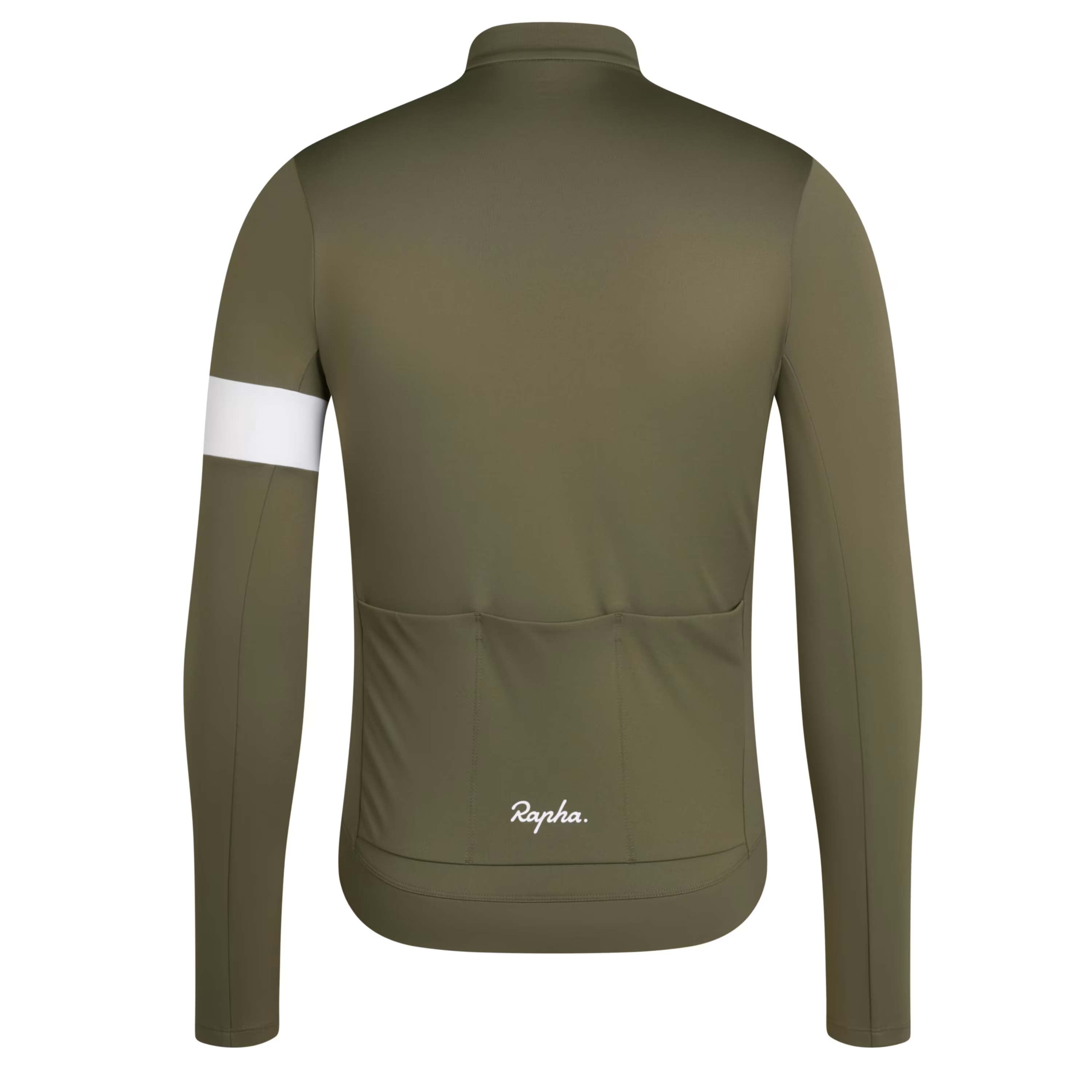 Rapha Men's Core Thermal Long Sleeve Jersey, Kalamata/White