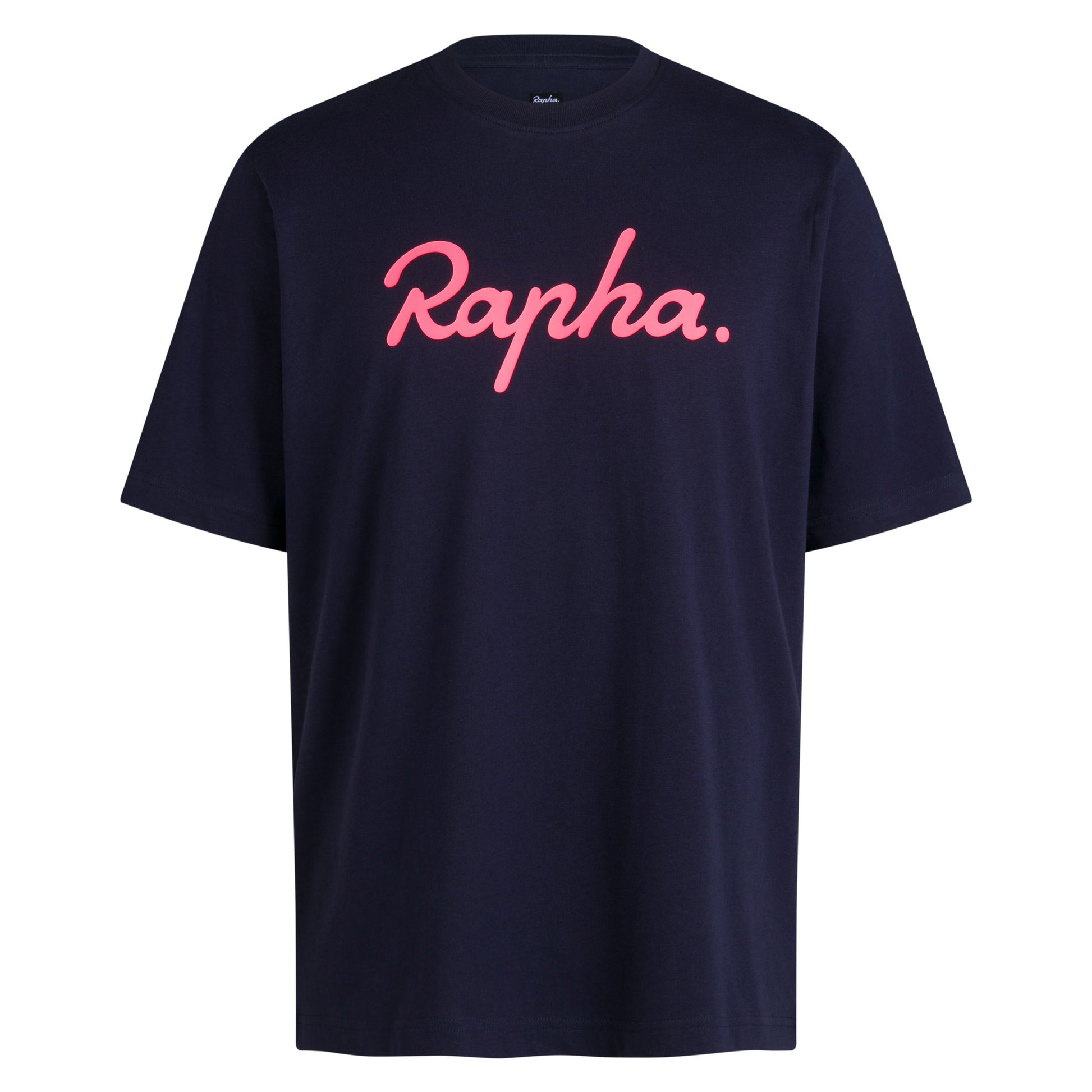 Rapha Men's T-Shirt Cotton Large Logo, Navy Front