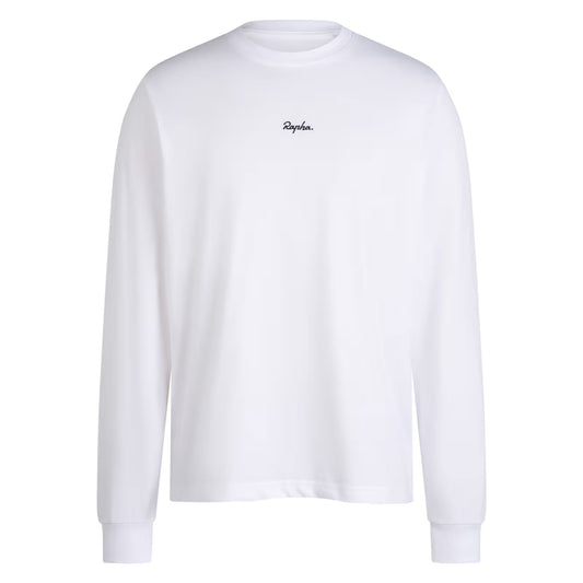 Rapha Men's Long Sleeve Cotton T-Shirt II - White/Black image 1