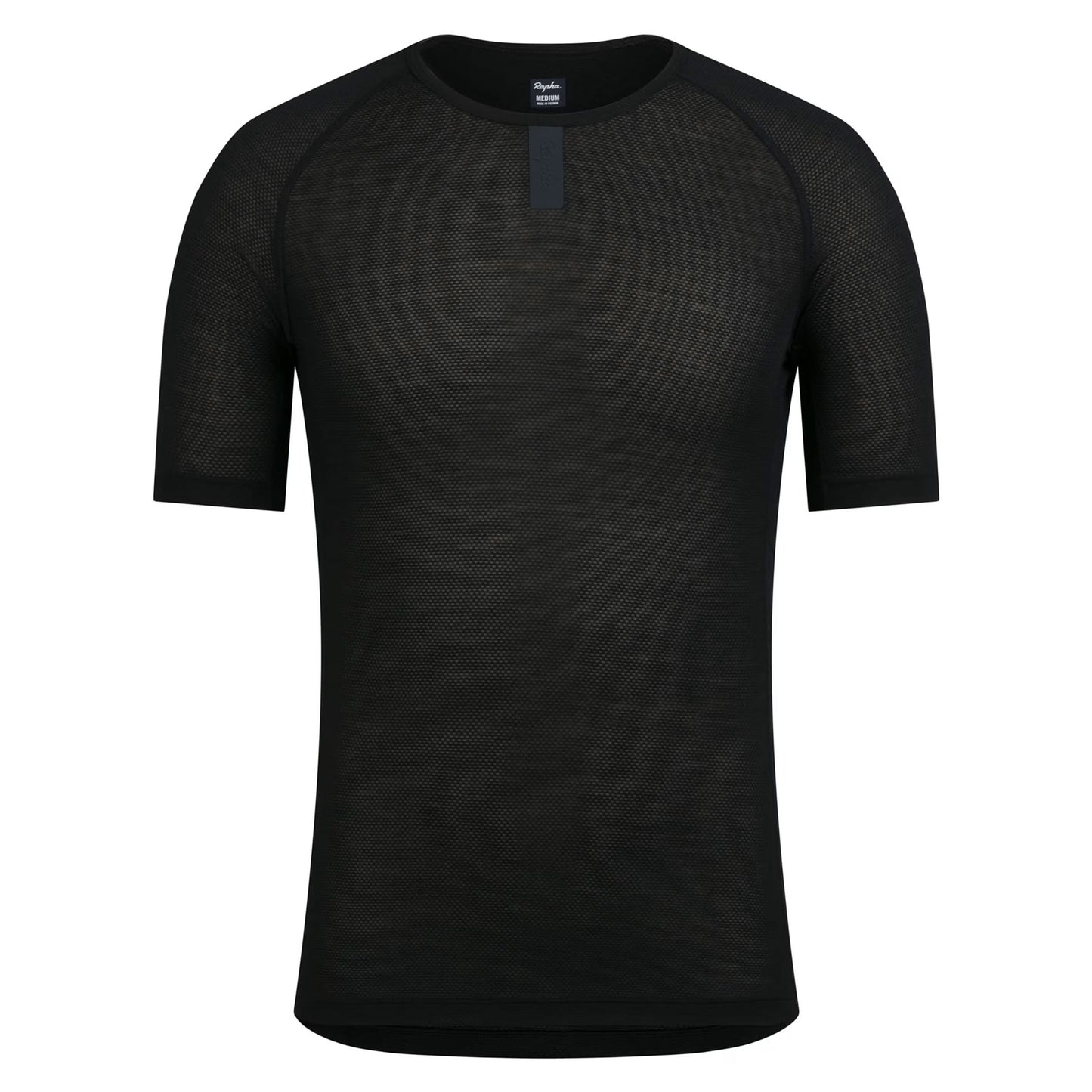 Rapha Men's Merino Lightweight Base Layer Short Sleeve, Black front view
