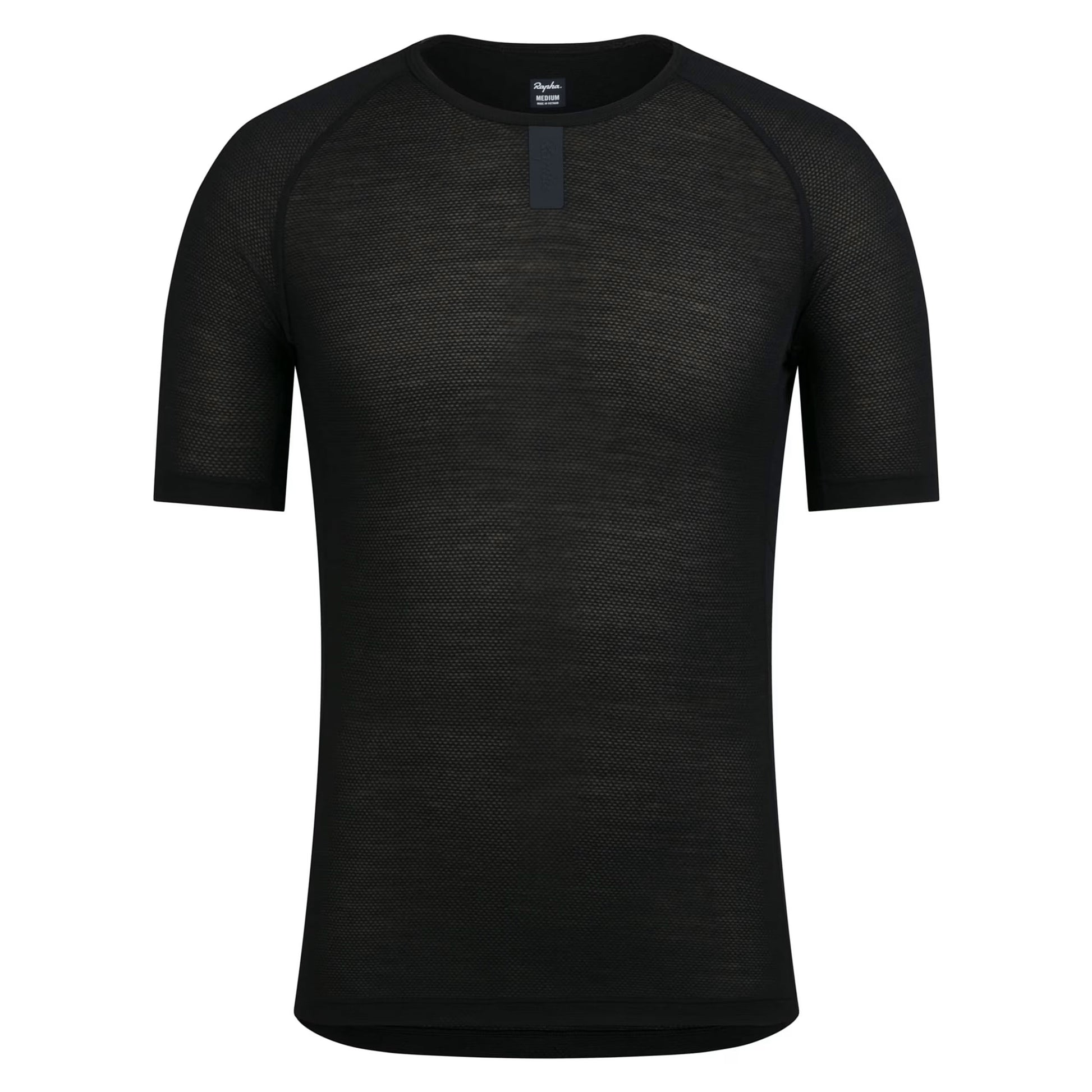 Rapha Men's Merino Lightweight Base Layer Short Sleeve, Black front view
