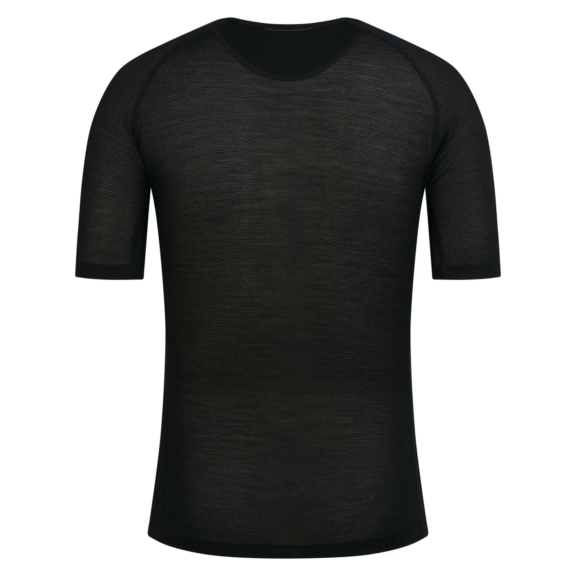 Rapha Men's Merino Lightweight Base Layer Short Sleeve, Black rear view