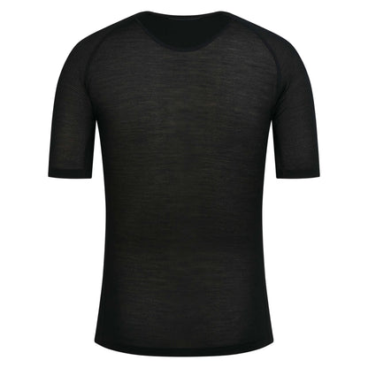 Rapha Men's Merino Lightweight Base Layer Short Sleeve, Black rear view