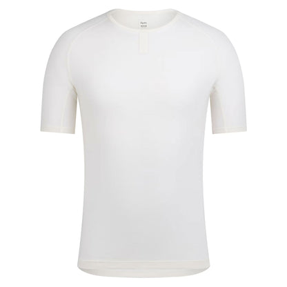 Rapha Men's Merino Lightweight Base Layer Short Sleeve Cream/White front view