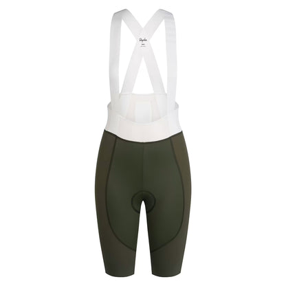 Rapha Women's Pro Team Bib Shorts III Long, Green/White