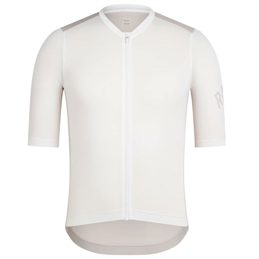 Rapha Men's Pro Team Training Jersey, White Alyssum/ Silver Front