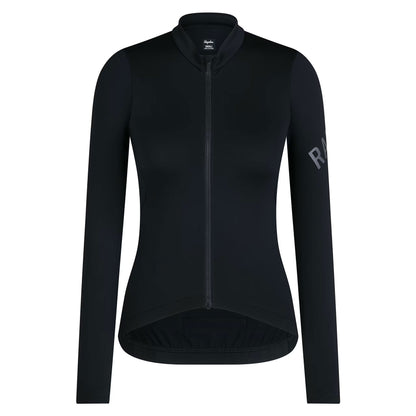 Rapha Women's Pro Team Long Sleeve Midweight Jersey, Black/Grey front
