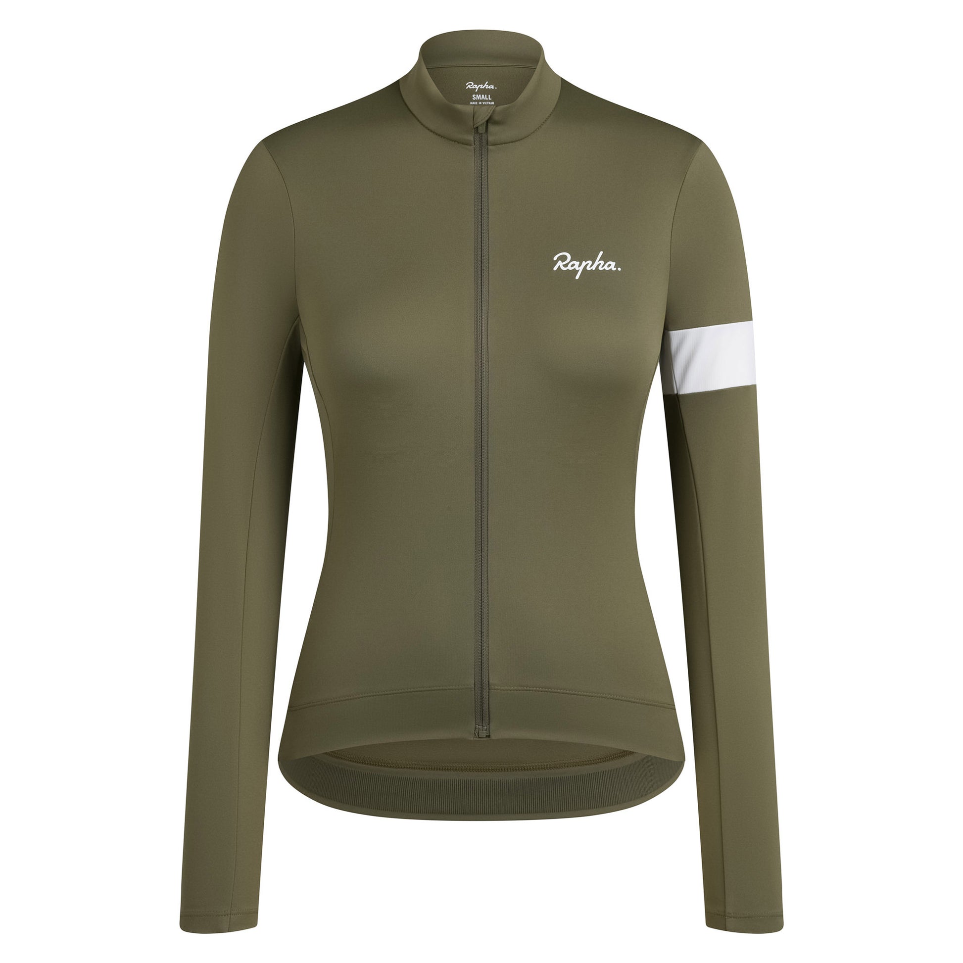 Rapha Women's Core Thermal Long Sleeve Jersey, Green / White Front
