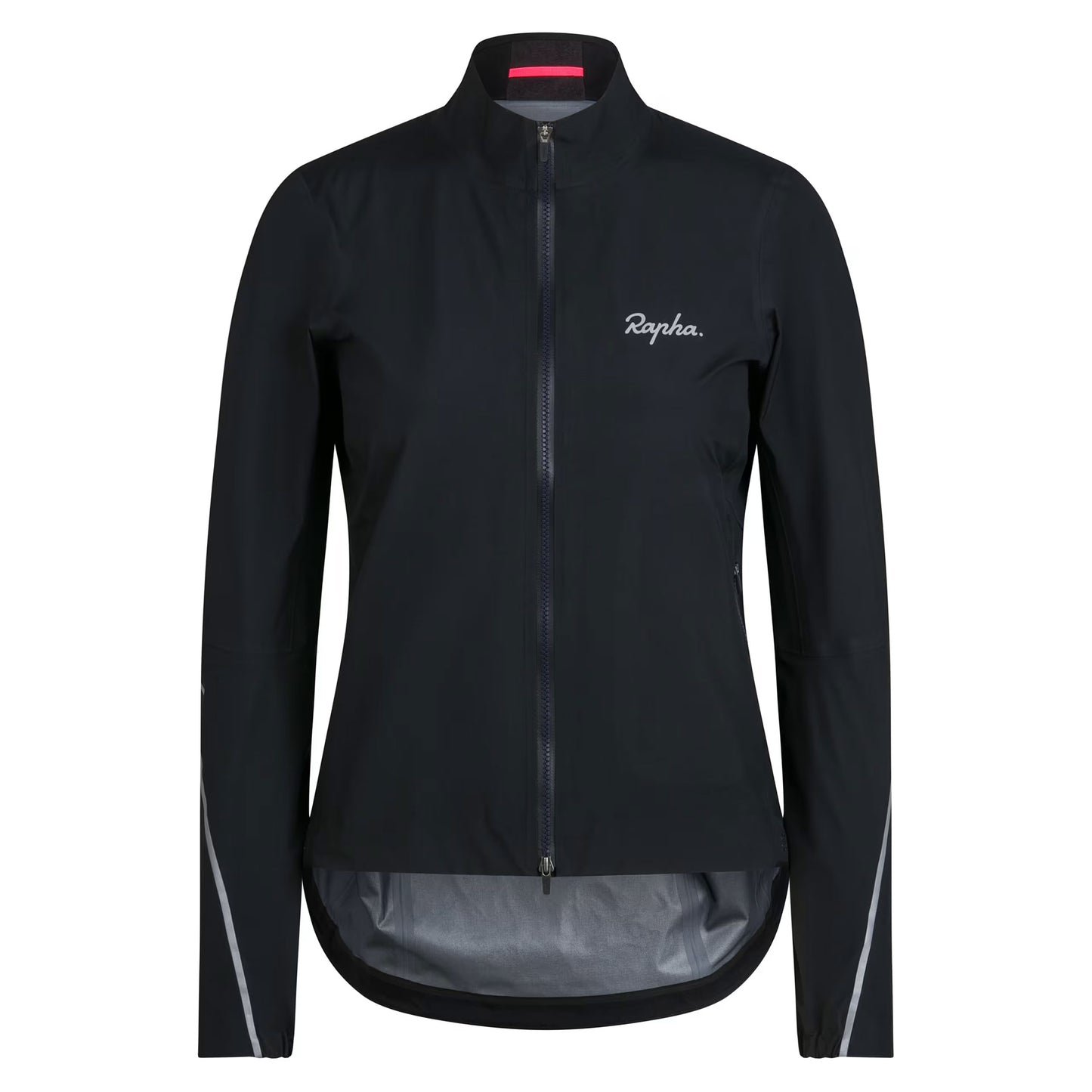 Rapha Women's Gore-Tex Rain Jacket, Black / Silver front view