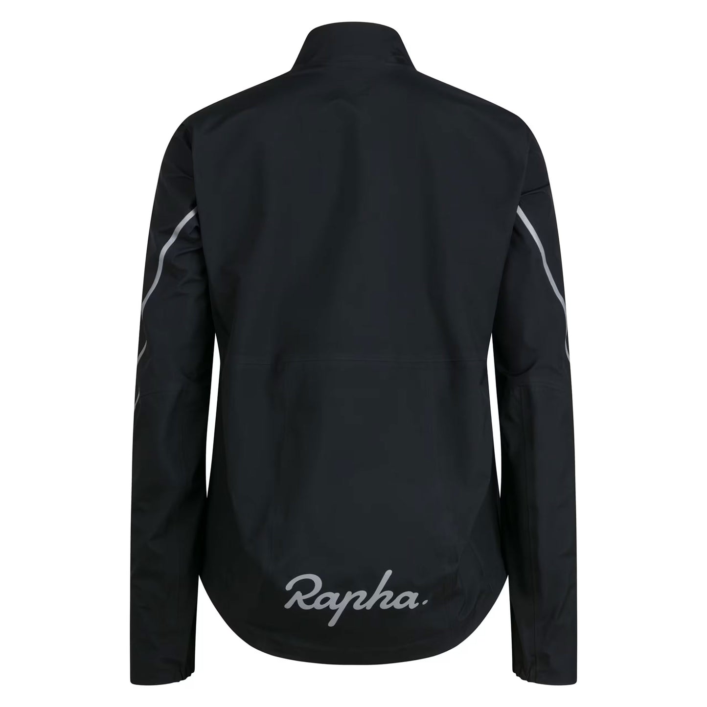 Rapha Women's Gore-Tex Rain Jacket, Black / Silver rear view