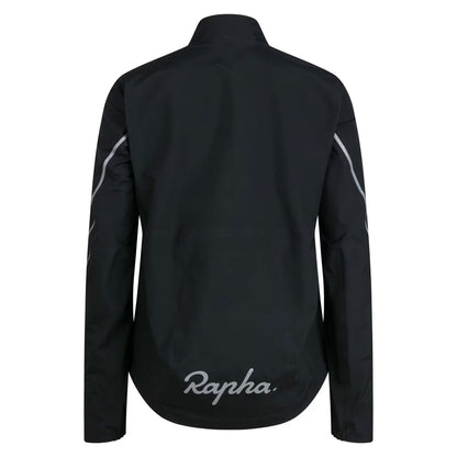 Rapha Women's Gore-Tex Rain Jacket, Black / Silver rear view