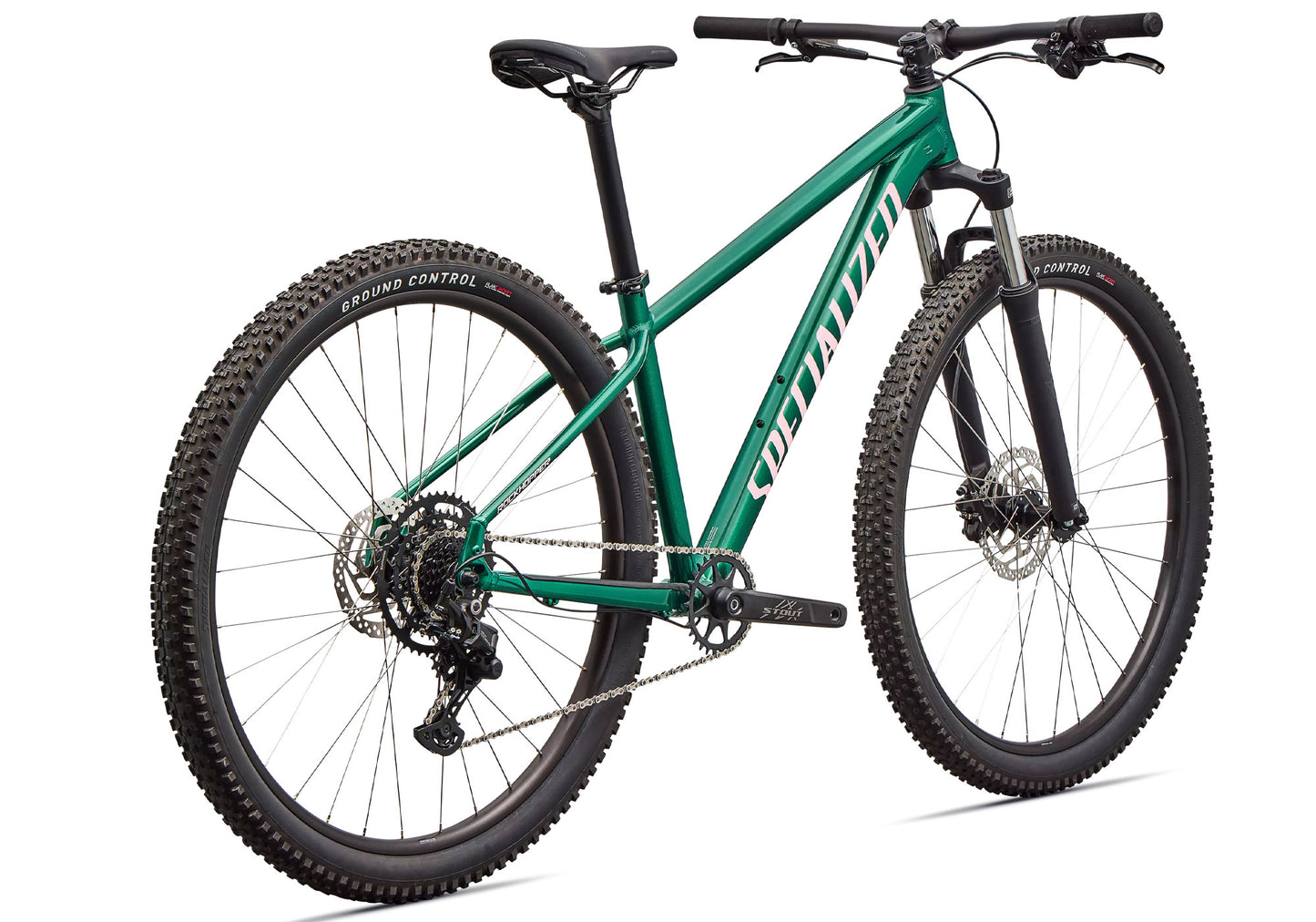 2026 Specialized Rockhopper Sport, Gloss Pine Green / Desert Rose image 3