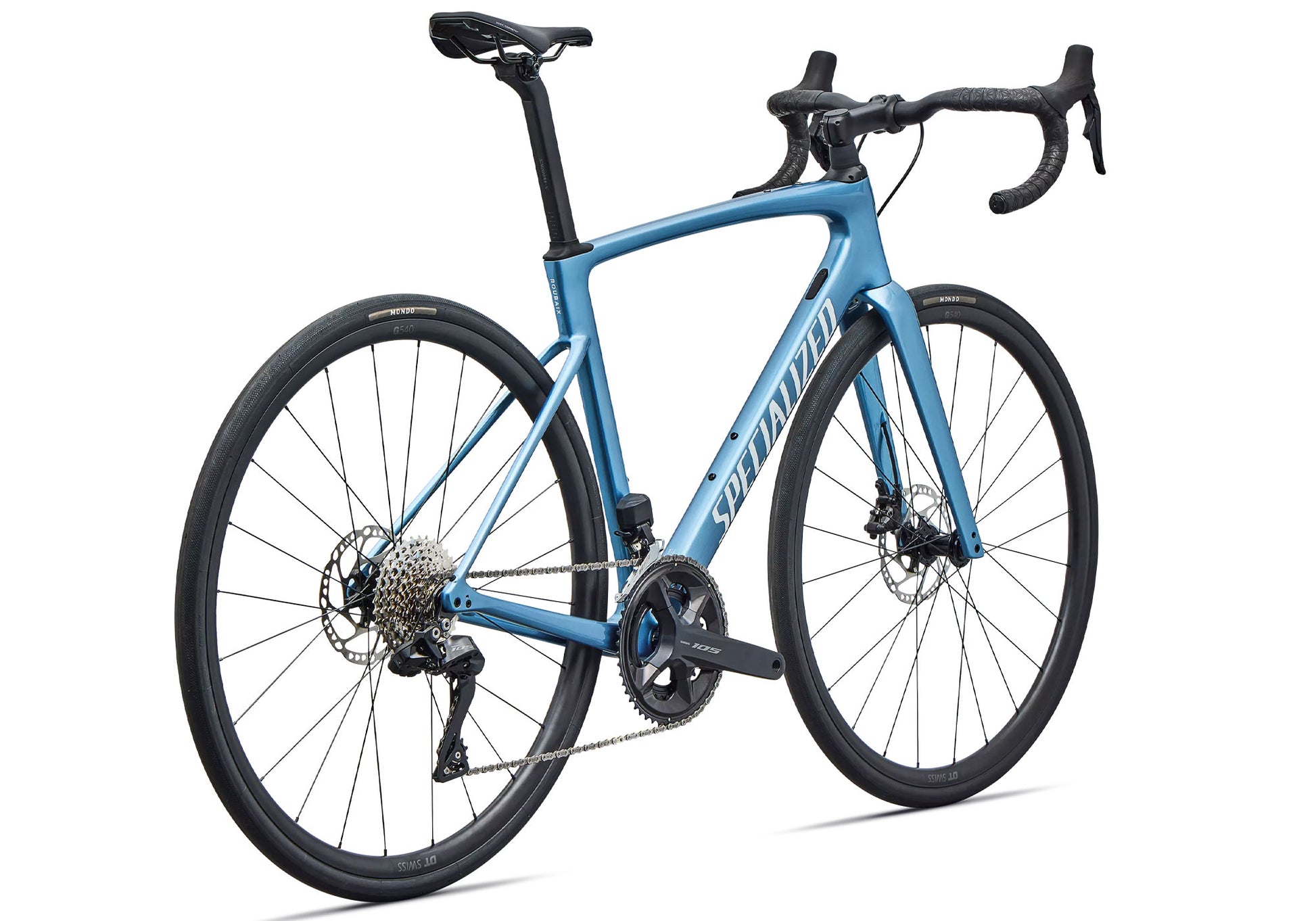 2026 Specialized Roubaix SL8 Comp Shimano 105 Di2 Unisex Road Bike, Gloss Glacial Metallic/White image 3